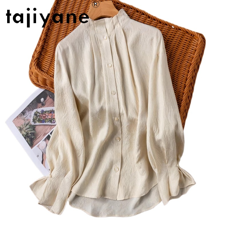 Silk Blouse Button - TAJIYANE 100% Natural Mulberry Silk Shirt