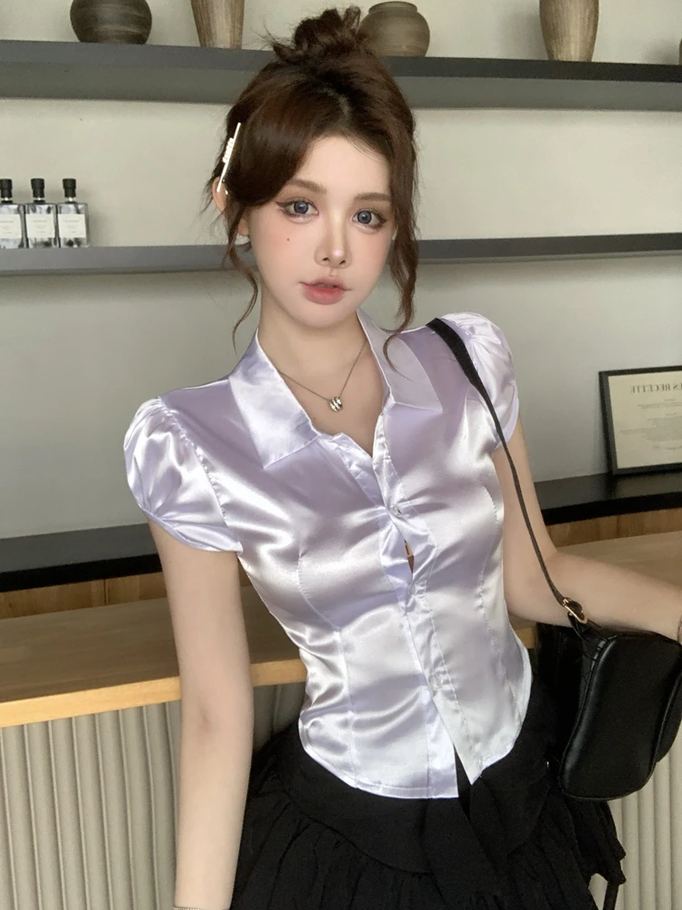 Silk Blouse Button - Summer Sexy Silk Shirts Women 2026