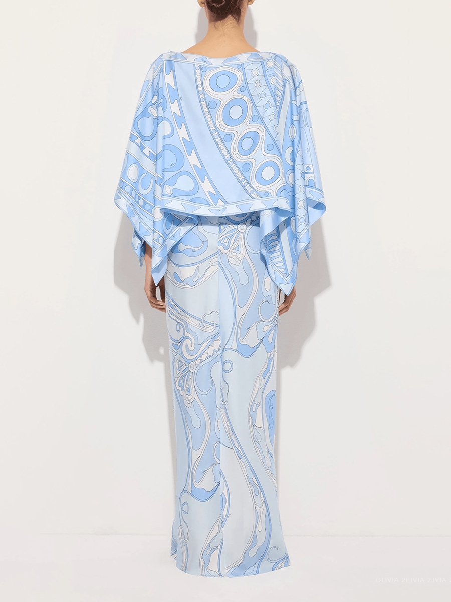 VGH Light Blue Abstract Print  - Women Formal Wear Set recension och pris