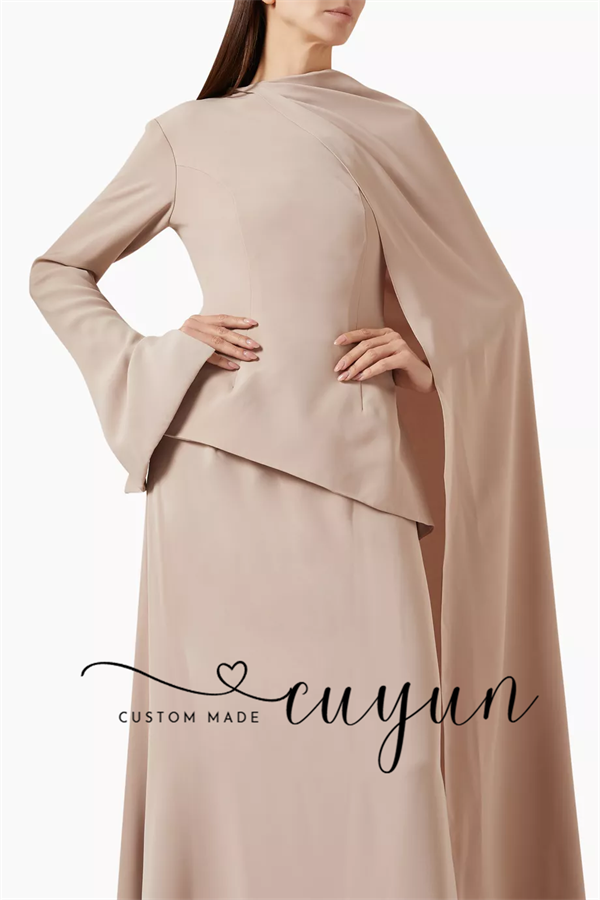 CUYUN Customized Khaki Modest  - Women'S Formal Wear For A Wedding Guest recension och pris