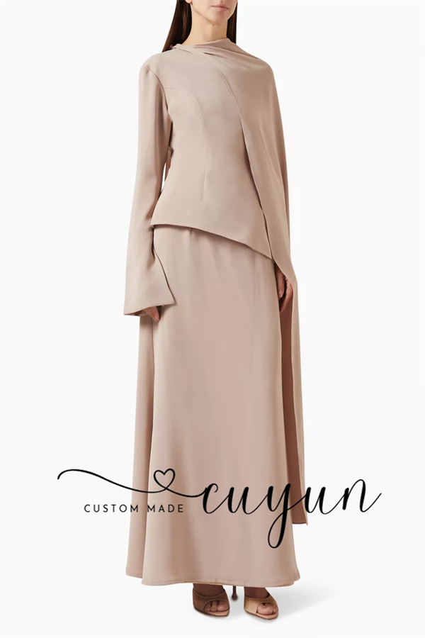 CUYUN Customized Khaki Modest  - Women'S Formal Wear For A Wedding Guest recension och pris