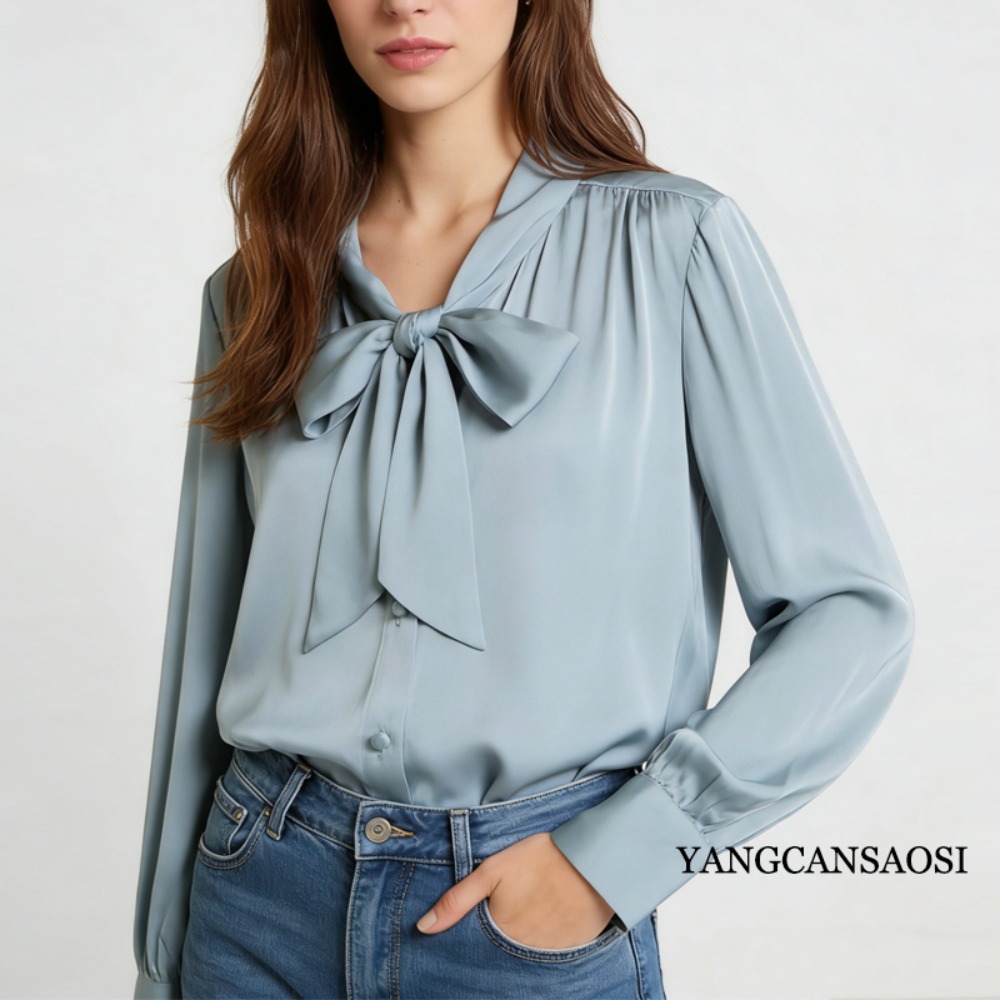 2026 Women's Fashion Spring Ne - Silk Blouse Button recension och pris