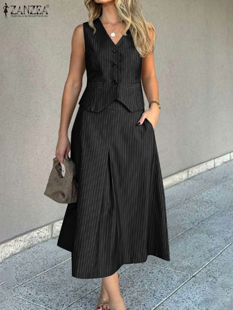 ZANZEA Office Women 2 Piece Se - Shift Dress Sleeveless recension och pris