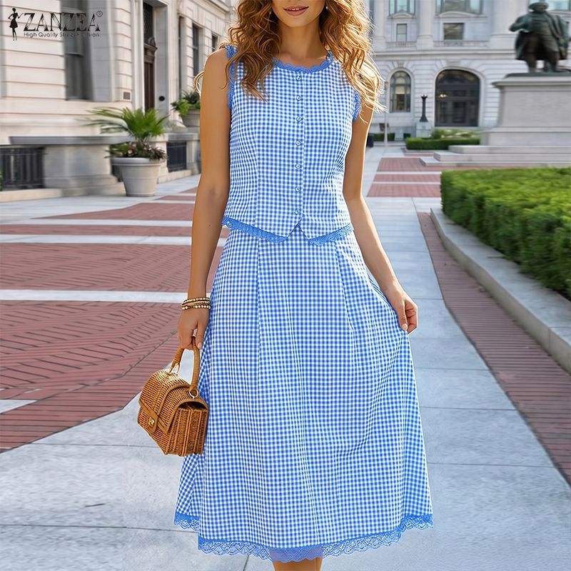 Elegant Women 2 Pieces Sets ZA - Shift Dress Sleeveless recension och pris