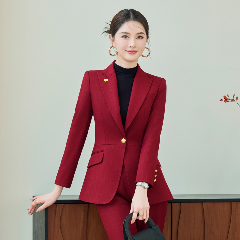 Red Suit Set for Women, Autumn - Women Formal Wear Business recension och pris