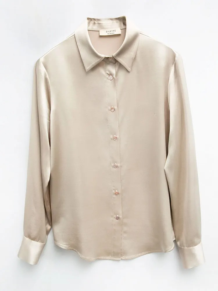 Heavy 35MM 100% Natural Mulber - Silk Blouse Button recension och pris