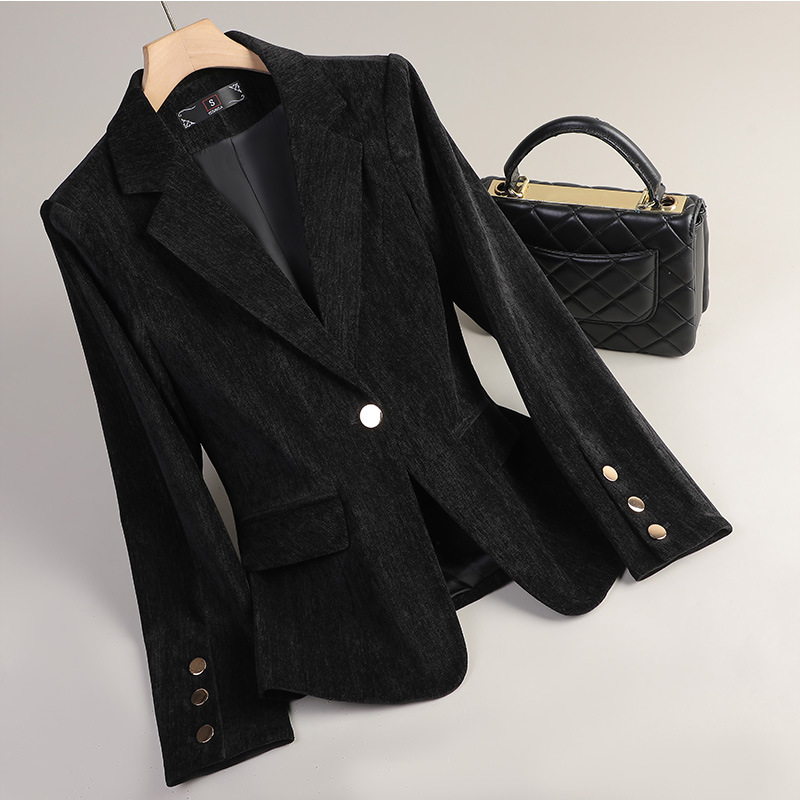 Yellow Gold Velvet Blazer Wome - Women Formal Wear Business recension och pris