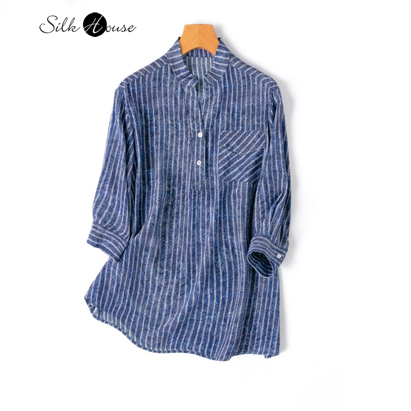 2024 Women's Fashion Spring/Su - Silk Blouse Button recension och pris