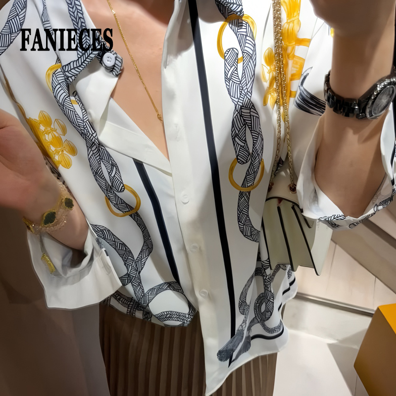 S-4XL Women Satin Shirt Summer - Silk Blouse Button recension och pris