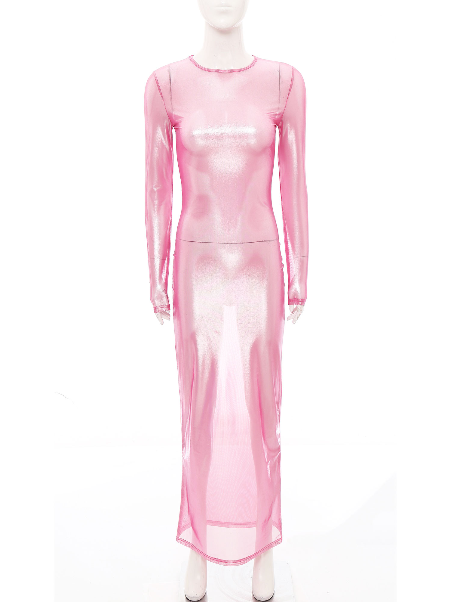 Womens Shiny Metallic Sheer Lo - Formal Wear Gowns For Women recension och pris