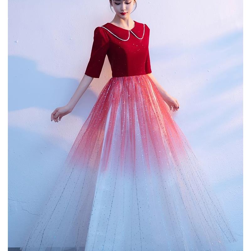 Ele Red Evening Gown for Women - Women Formal Wear For Meeting recension och pris