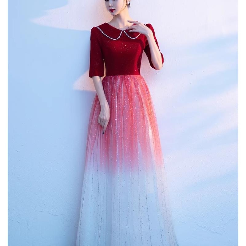 Ele Red Evening Gown for Women - Women Formal Wear For Meeting recension och pris