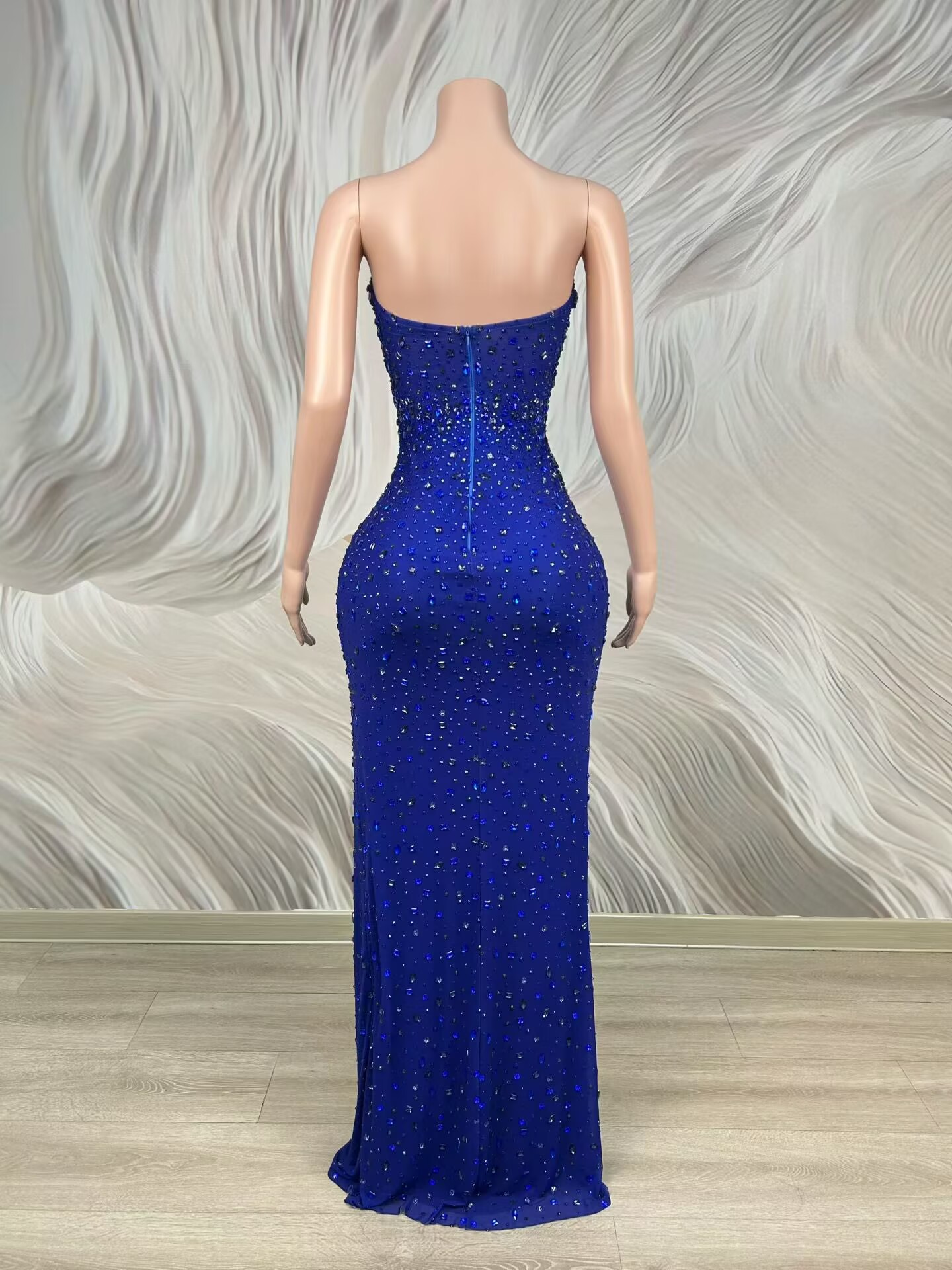 Sparkly Rhinestone Blue Strapl - Women Luxury Formal Wear recension och pris
