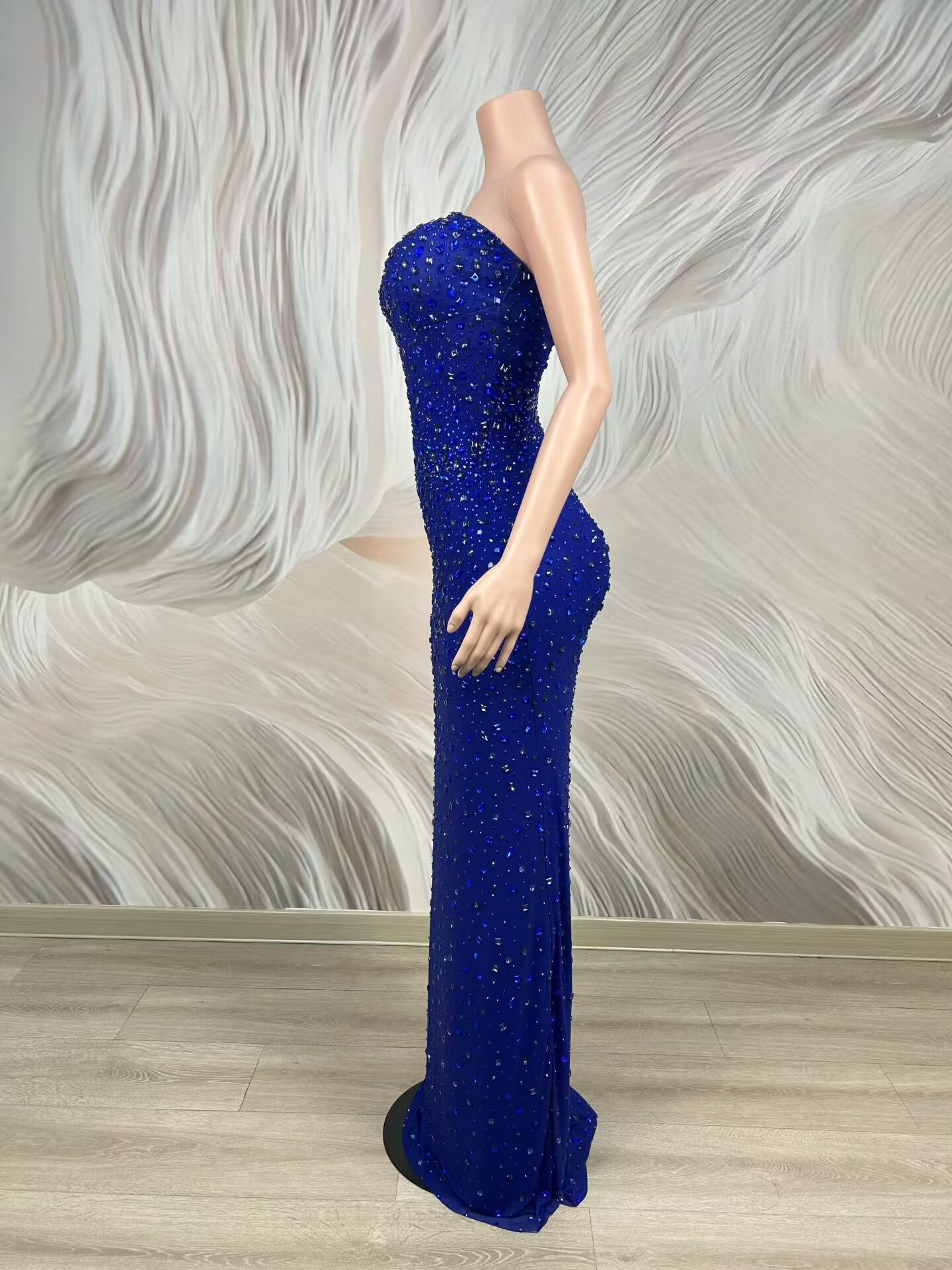 Sparkly Rhinestone Blue Strapl - Women Luxury Formal Wear recension och pris
