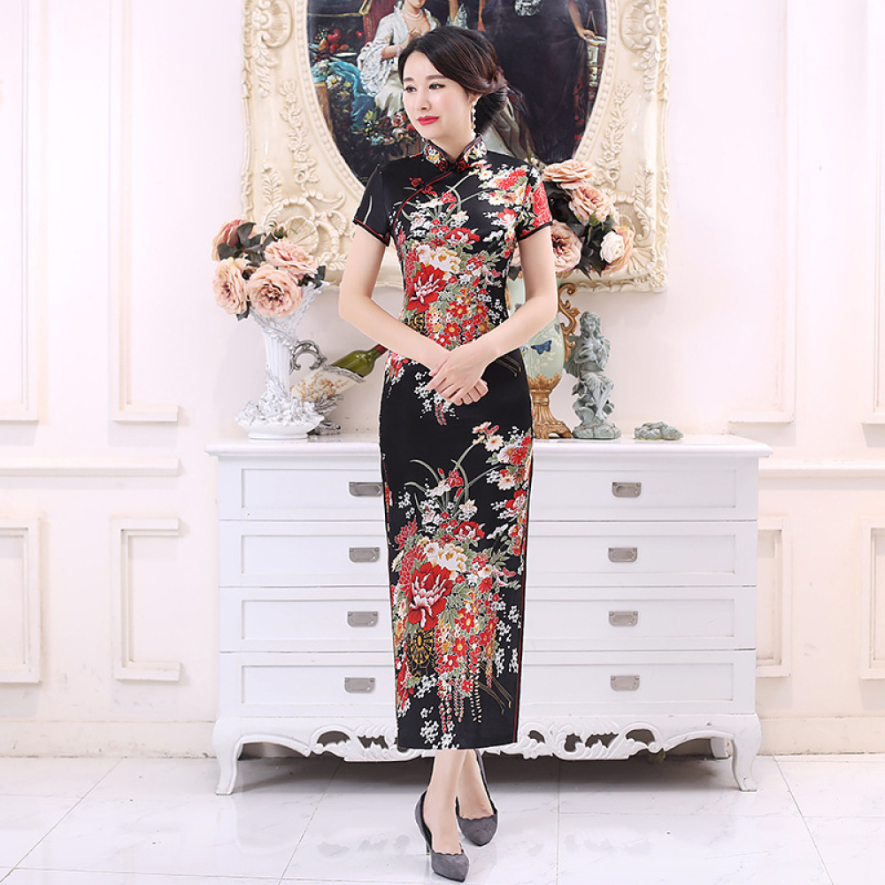 Classic Satin Cheongsam Long D - Formal Wear Gowns For Women recension och pris